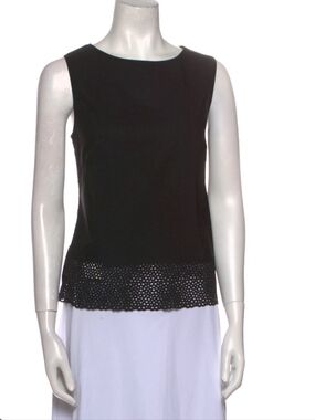 AKRIS PUNTO Black Eyelet Cut Out Tank size 12